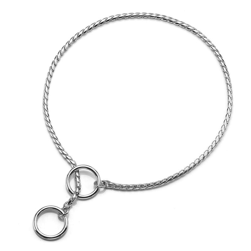 Mogoko Stainless Steel Dog Choke Chain Collar, Puppy Metal Snake Chain Slip Collar Pet Titan Training Walking Choker (Silver;24.0"*5.0mm) - Image 1